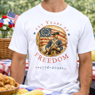 Camiseta Soldado Revolucionário do 250º Aniversário da Libe