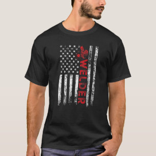 Camiseta Soldador Americano Bandeira Patriótica Soldadura d