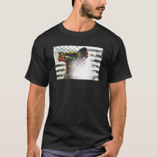 Camiseta Soldador da bandeira americana