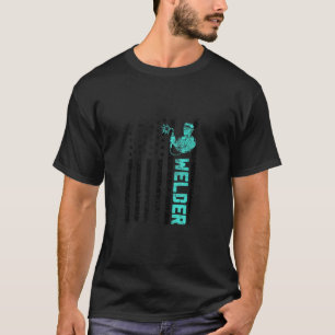 Camiseta Soldador da Bandeira Americana Solda Trabalhador d