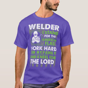 Camiseta Soldador Eu Defendo A Bandeira Americana Soldadura
