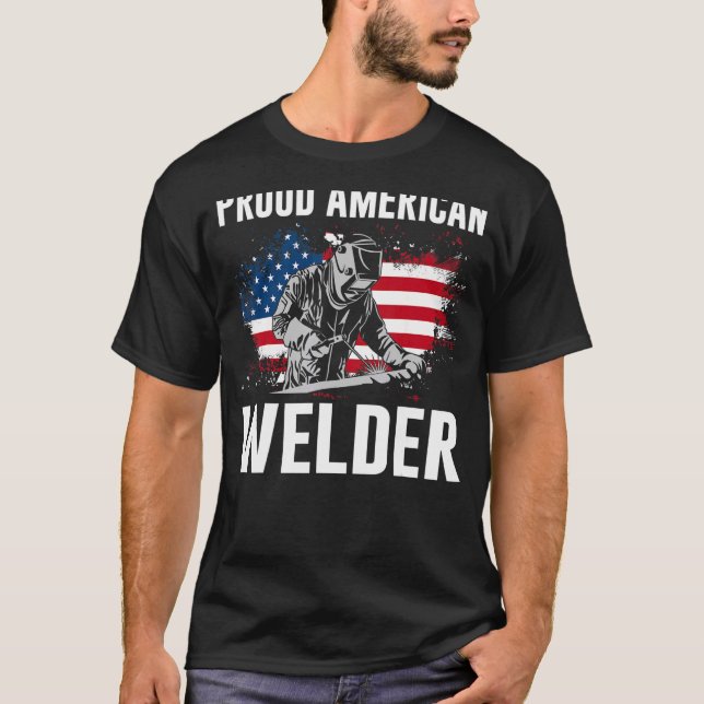 Camiseta Soldador para Pais Orgulhosos Soldadura Americana (Frente)