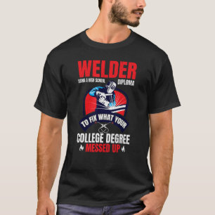 Camiseta Soldador utilizando um Segundo grau Diploma Metals