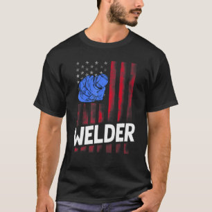 Camiseta Soldados Bandeiras Americanas Soldadura Patriótica