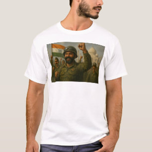 Camiseta Soldados Indianos Celebram o Triunfo do Batefield