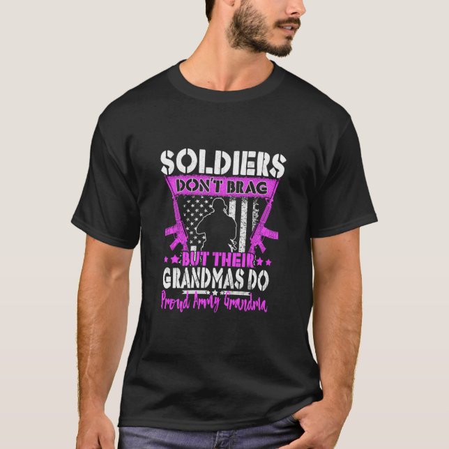 Camiseta Soldados Não Arrastam Vovó Militar Militar Gr (Frente)