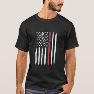 Camiseta Soldadura De Bandeira Americana Com Tocha Para Sol
