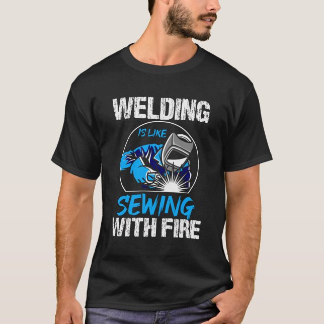 Camiseta Soldadura É Como Costurar Com Design (Frente)