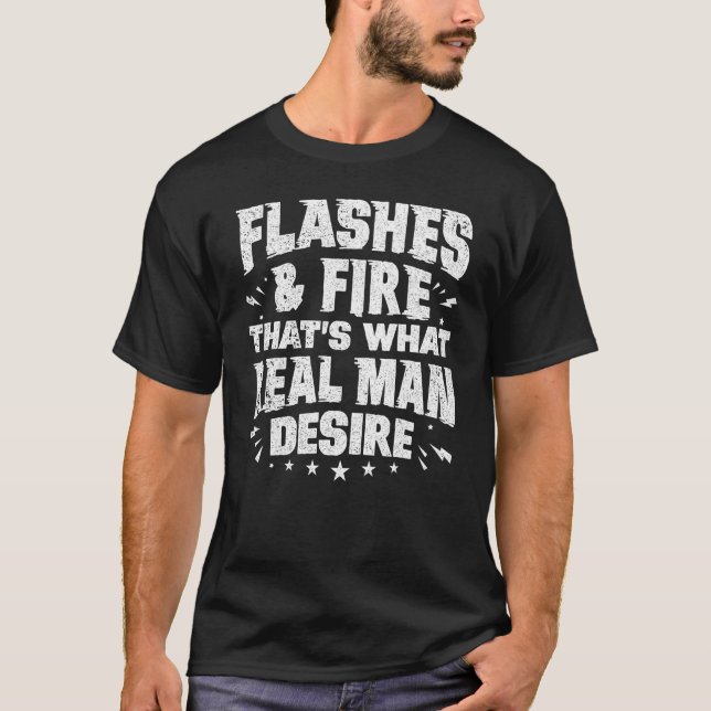 Camiseta Soldadura Flashes E Fogo Que Homem Real De (Frente)