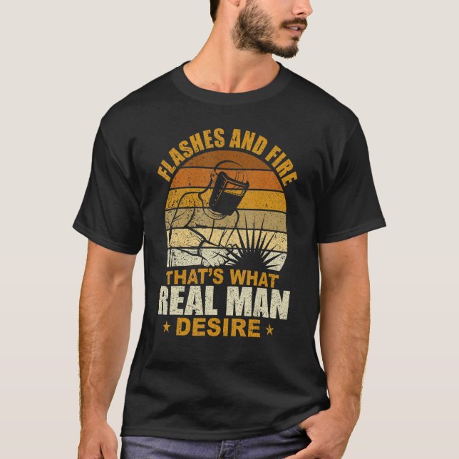 Camiseta Soldadura Flashes E Fogo Que Homem Real Desi (Frente)