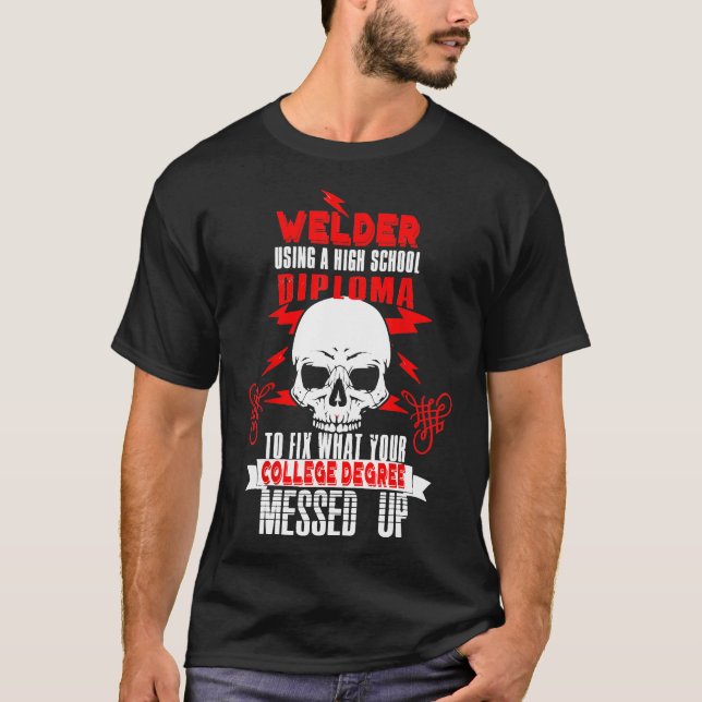 Camiseta Soldadura Mecânica de Engenheiros Reparador de Más (Frente)