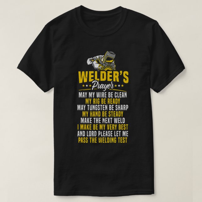 Camiseta Soldadura para Oração de Mens Welders (Frente do Design)