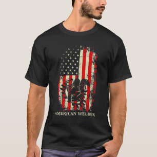 Camiseta Soldadura Vintage - Bandeira Americana Incomodada