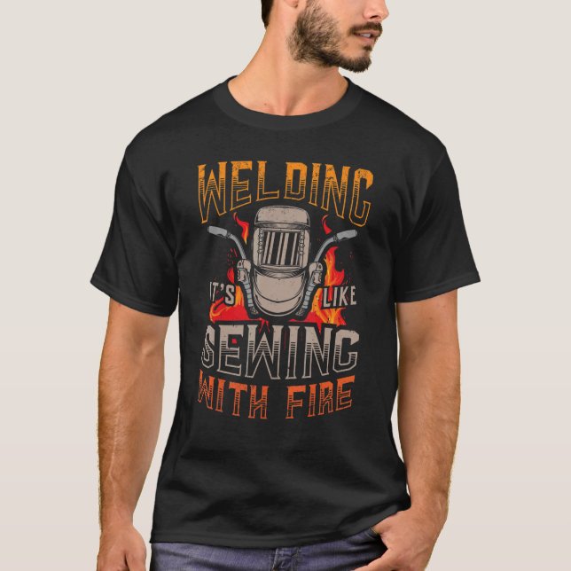 Camiseta Soldar é como costura com fogo Metalsmith Fabr (Frente)