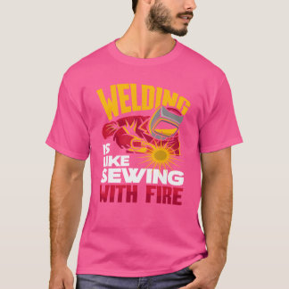 Camiseta Soldar é como costurar com fogo garota