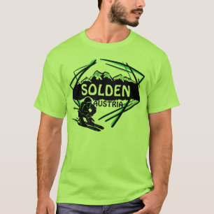 Camiseta Solden Austria caras, arte verde de esqui