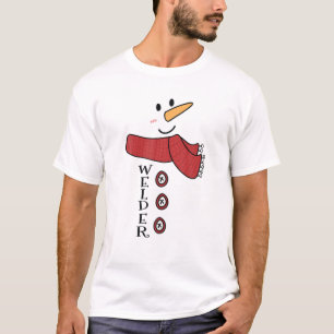 Camiseta Solder Snowman Costume Family Correspondendo Engra