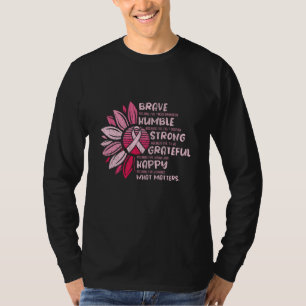 Camiseta Sólida e Grata Consciência do Cancer da Mama