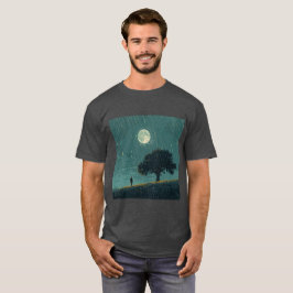 Camiseta Solidão Chuvosa – Ilustração de Pessoa e Árvore So