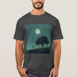 Camiseta Solidão Chuvosa – Ilustração de Pessoa e Árvore So