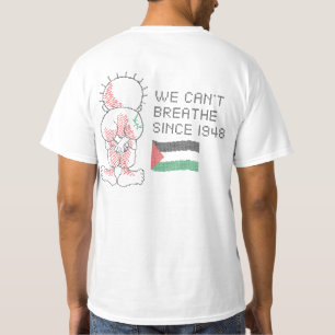Camiseta Solidariedade Palestina Não podemos respirar desde