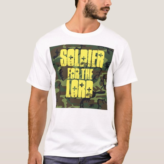 Camiseta SOLIDIER PARA O SENHOR, T-shirts cristãs (Frente)