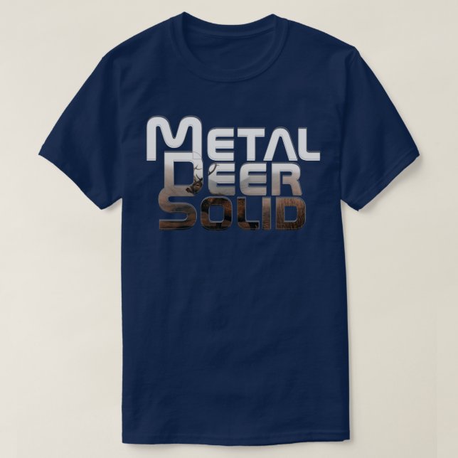 Camiseta Sólido de veado metálico (Frente do Design)