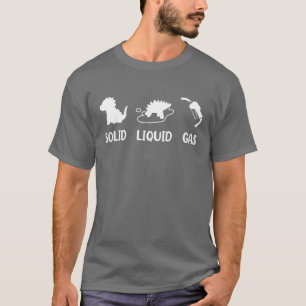 Camiseta Sólido Líquido Gás Dinossauros Combustível Evoluçã