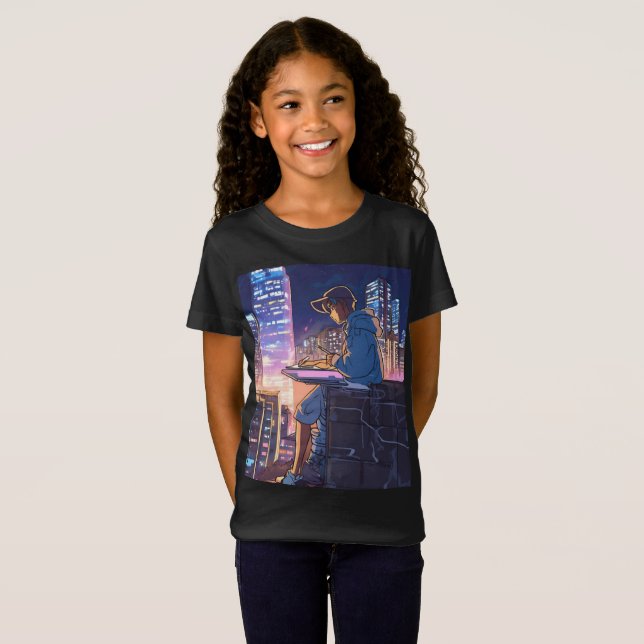 Camiseta Solitário Anime Girl (Frente Completa)