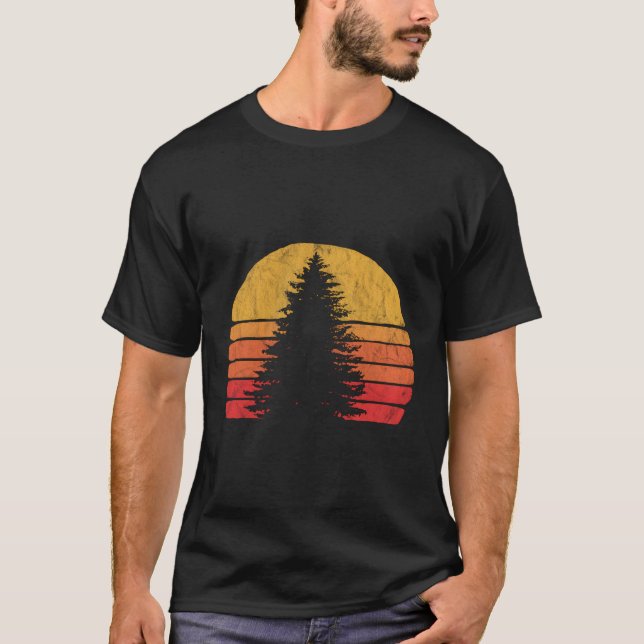 Camiseta Solitário E Árvore Solitária Sol ao ar livre (Frente)