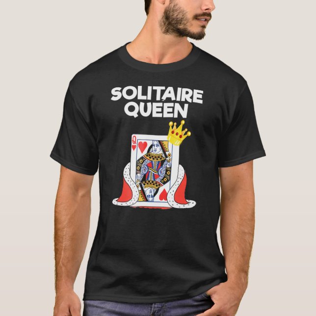Camiseta Solitário - Rainha - Jogo de Cartão (Frente)