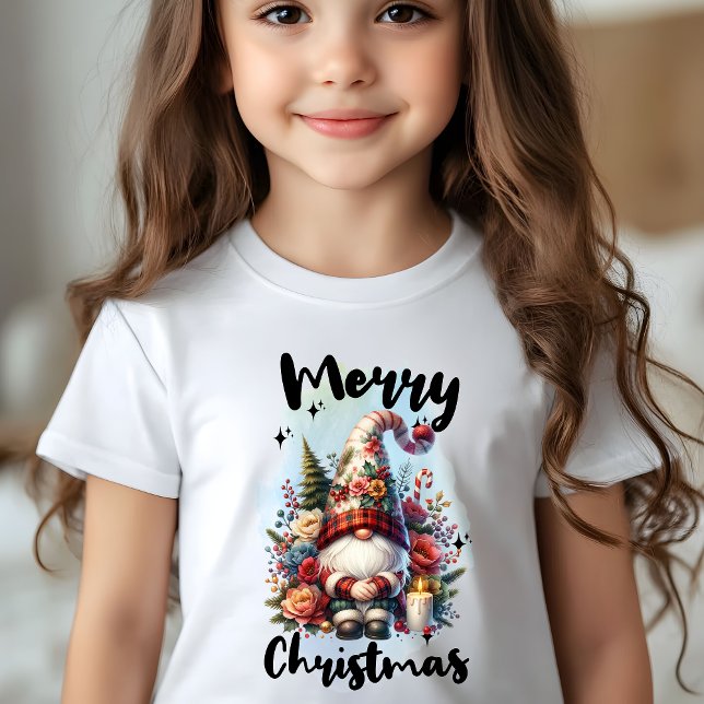 Camiseta Solitary Christmas Gnome with Floral Crown Candle (Criador carregado)