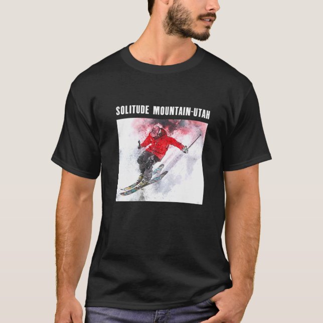 Camiseta Solitude Mountain Utah Esquiando esquiador Esqui S (Frente)