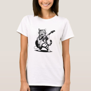Camiseta Solo de Guitarra de Gato Rockstar – Presente Diver