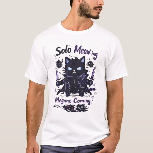 Camiseta Solo Meow-ing – Shadow Hunter Cat Parody (Frente)