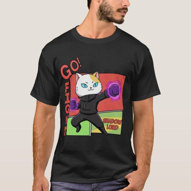 Camiseta Solo Meow-ling Level Up Retro Poster (Frente)