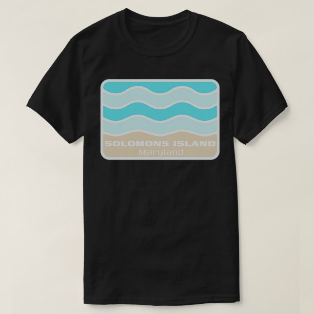 Camiseta Solomons Island Maryland - Onda de Cruzamento em u (Frente do Design)