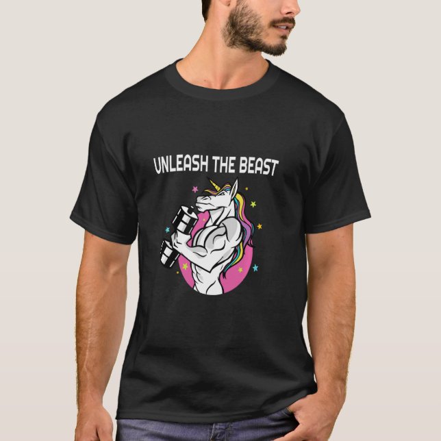 Camiseta Solte A Besta Do Unicórnio Giro Magic Sparkle Mu (Frente)