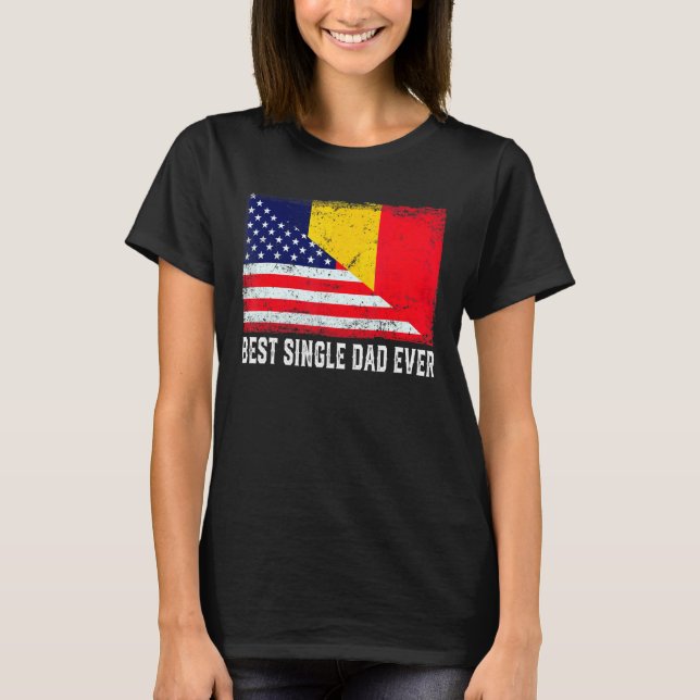 Camiseta Solteiro Americano Flag & Chad Flag Melhor Fama de (Frente)