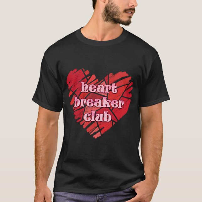 Camiseta Solteiro Anti-Dia de os namorados do Heart Breaker (Frente)