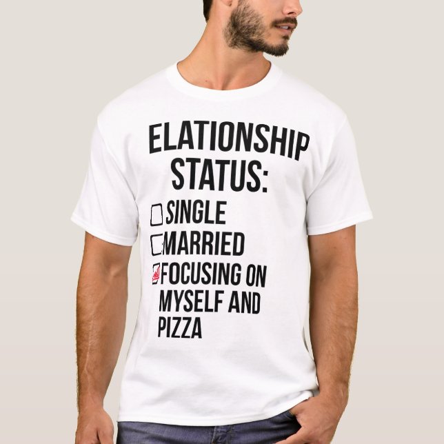 Camiseta Solteiro Casado Com Caixa De Verificação Tirada Pr (Frente)