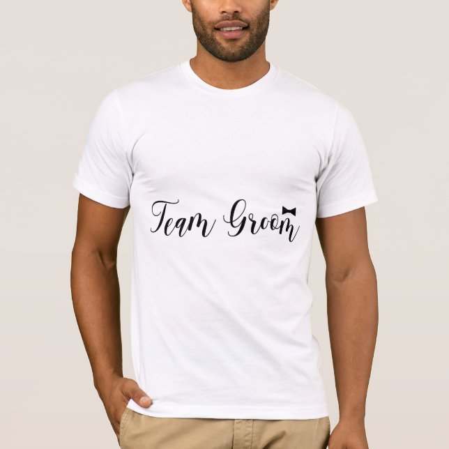 Camiseta Solteiro de Casamento do Groom Bowtie (Frente)
