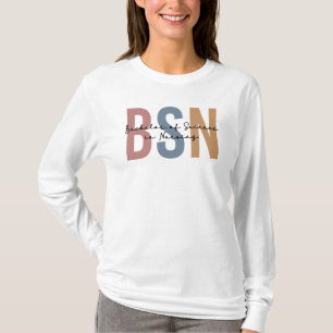 Camiseta Solteiro de Ciência do BSN na Graduação de Enferma