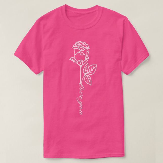 Camiseta Solteiro De Longa Escala Te Amo (Frente do Design)