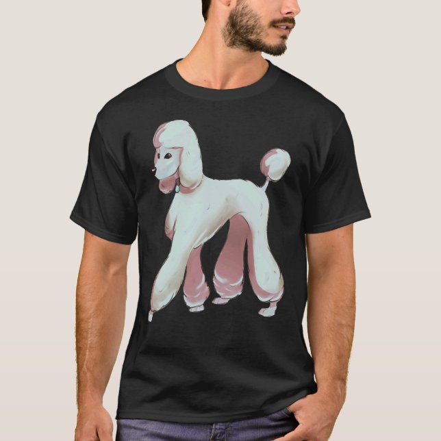 Camiseta Solteiro de Poodle White (Frente)