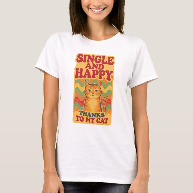 CAMISETA SOLTEIRO E FELIZ... (Frente)