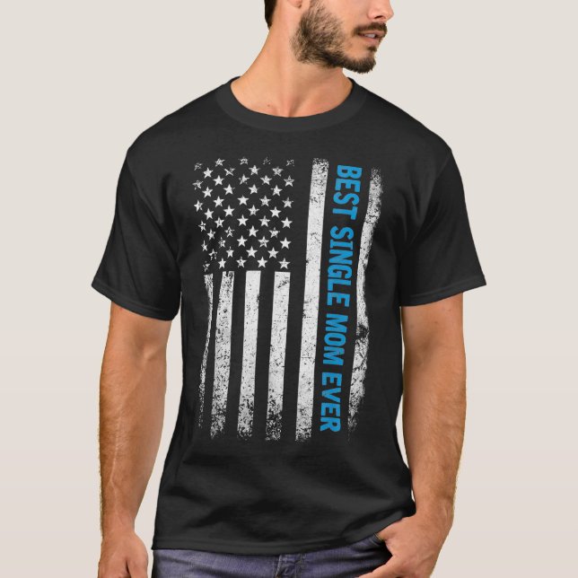 Camiseta Solteiro Engraçado Mãe Dia de os pais Americana (Frente)