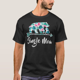 Camiseta Solteiro Floral Mãe Urso Correspondendo Buffalo P