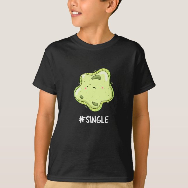 Camiseta #Solteiro Funny Solo Cell Biology Pun Dark BG (Frente)