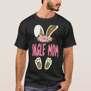 Camiseta Solteiro Mãe Bolny Leopard Imprime Flowers Família